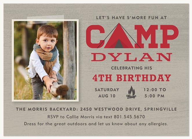 S'more Fun Kids Birthday Invitations