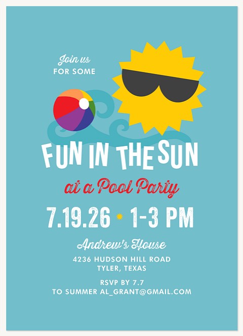 Sunny Side Summer Party Invitations