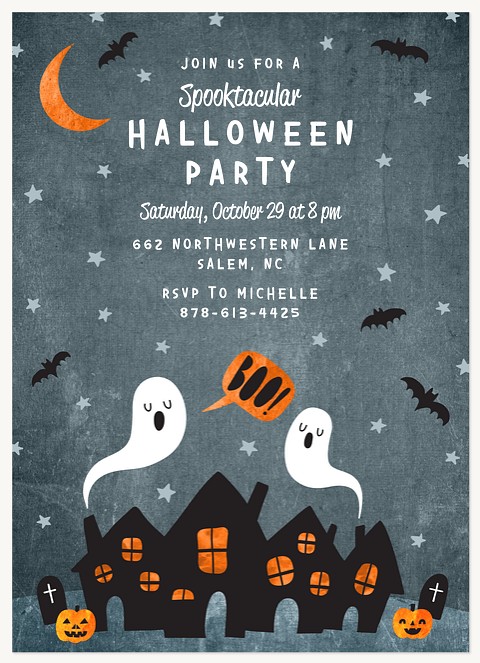 Ghostly Celebration Halloween Party Invitations