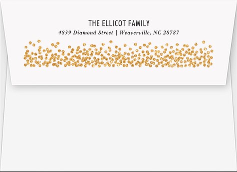 Golden Glitter Return Address Envelopes