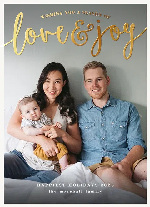 Gilded Wishes Personalized Holiday Cards