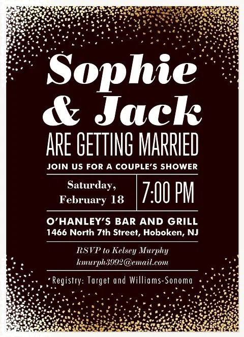 Champagne Wishes Bridal Shower Invitations