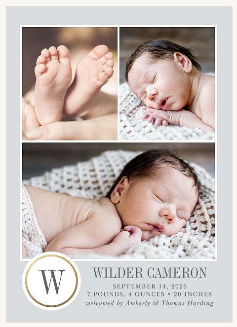 Delicate Arrival Boy Baby Announcements