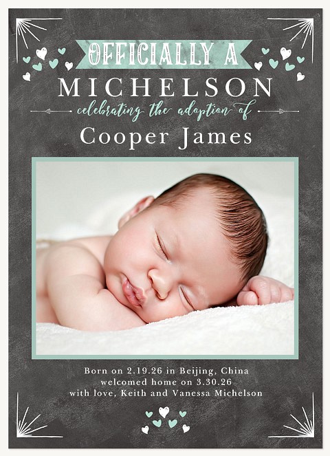 Heartfelt Homecoming Adoption Announcements