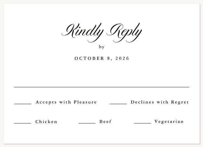 Formal Simplicity Wedding RSVP Cards
