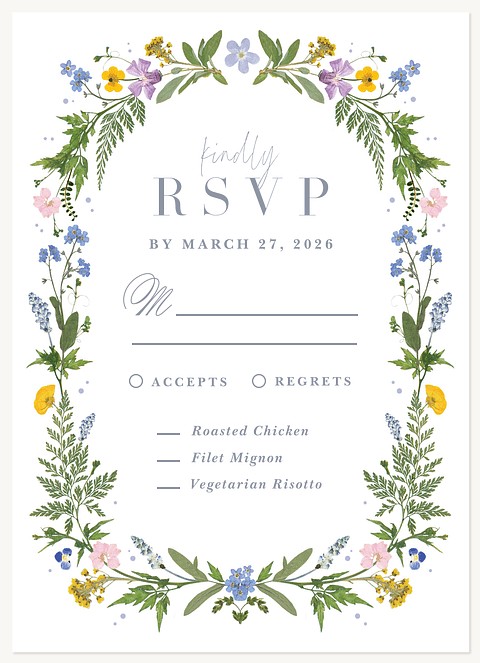 Pressed Blooms Wedding RSVP Cards