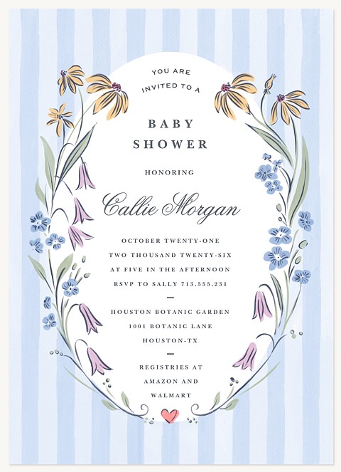 Floral Wallpaper Baby Shower Invites