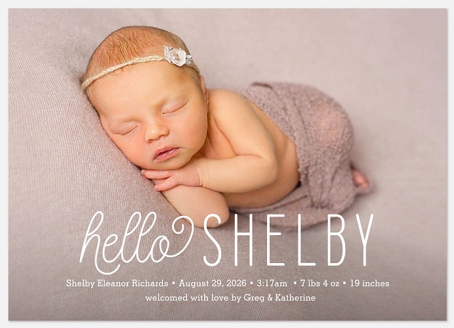 Enchanting Beauty Baby Birth Announcements