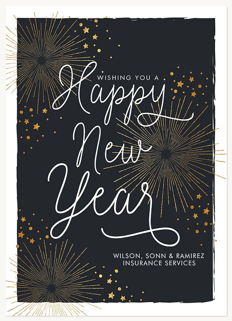 New Year Starbursts Business Holiday Cards