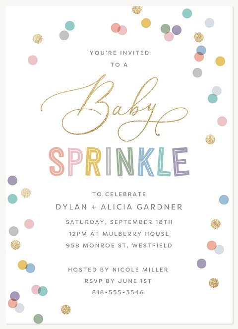 Confetti Sprinkle Baby Shower Invites
