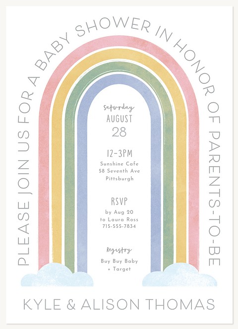  Over The Rainbow Baby Shower Invites