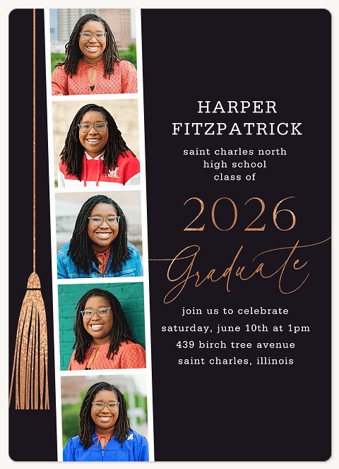 Side Tassel Graduation Invitations