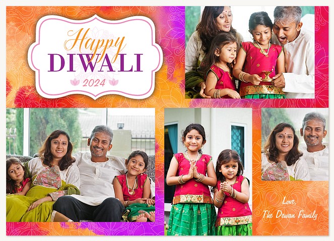 Colorful Diwali Diwali Holiday Cards