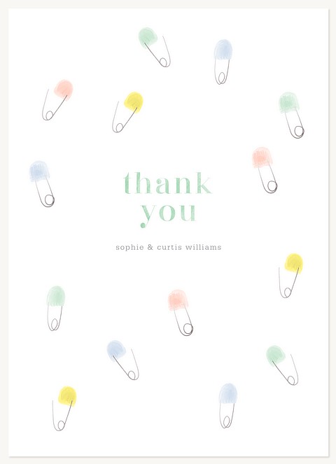 Baby Pins Thank You Cards 