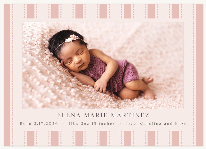 Dainty Stripes Baby Announcements