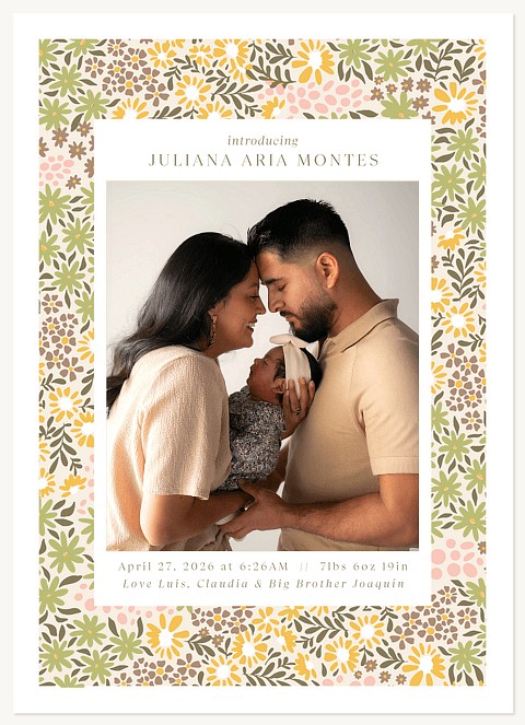 Ditsy Floral Baby Announcements