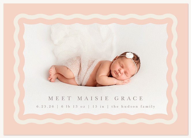 Wavy Frame Baby Announcements