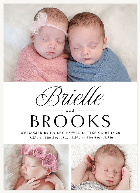 Dynamic Duo Twin Birth Announcements