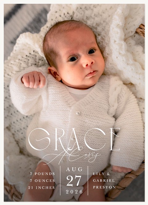 Modern Font Baby Announcements