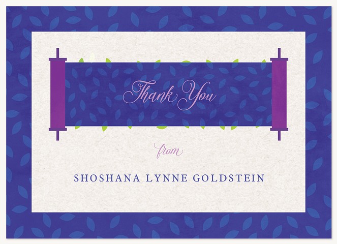 Peaceful Torah Thank You Cards 