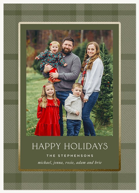Painted Stripes Personalized Holiday Cards