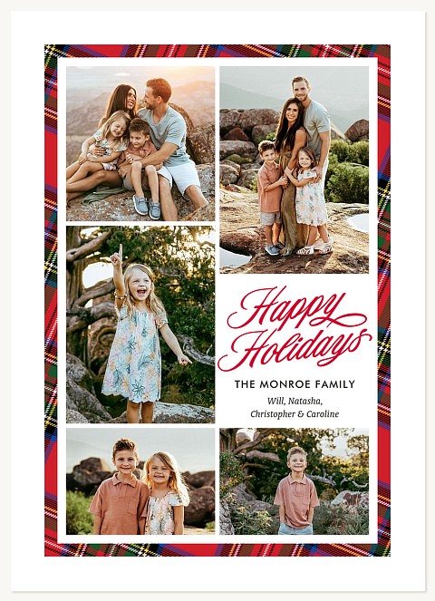Tartan Frame Personalized Holiday Cards