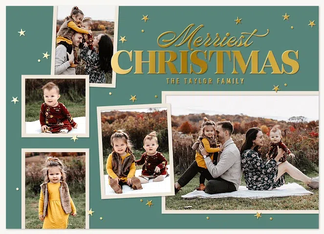 Soft Scattered Personalized Holiday Cards