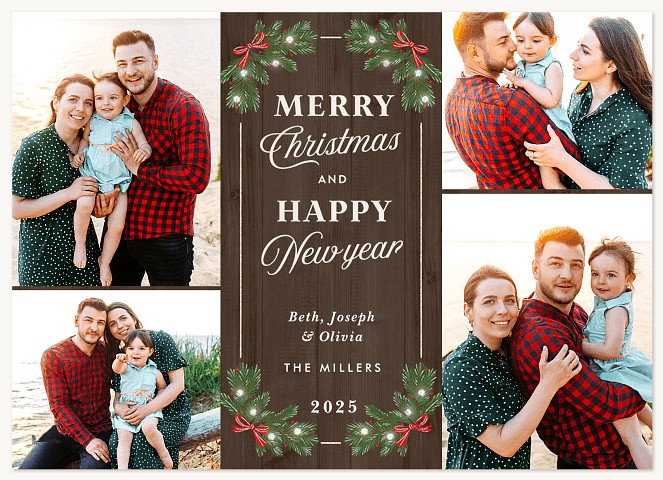 Vintage Wreath Personalized Holiday Cards