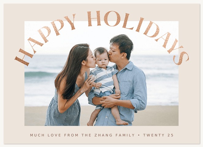 Arching Typography Personalized Holiday Cards