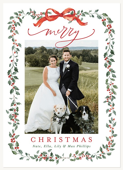 Ribbon Garland Personalized Holiday Cards