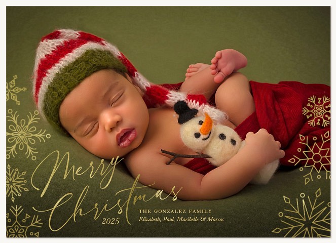 Snowflake Corners Personalized Holiday Cards