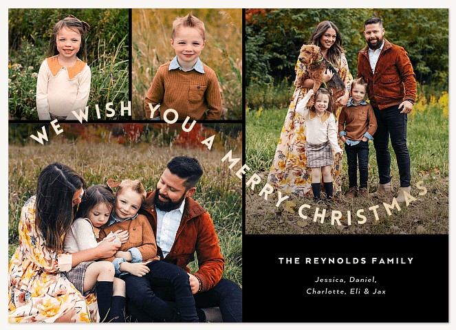 Wavy Greeting Personalized Holiday Cards