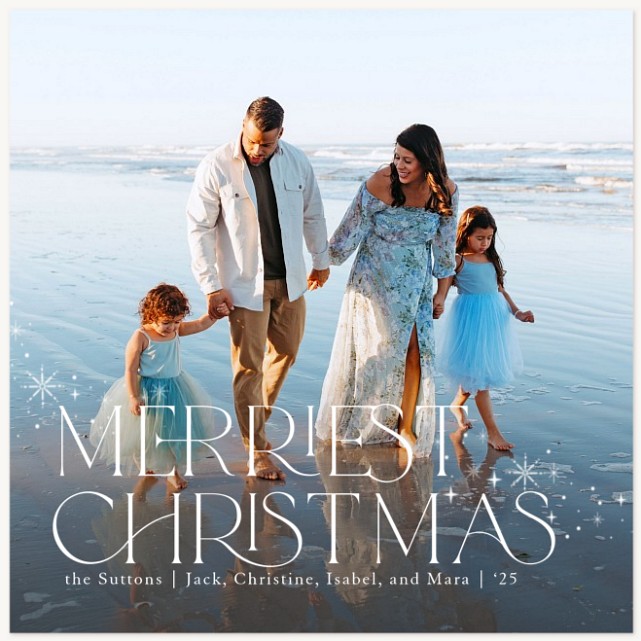 Snowflake Sprinkle Personalized Holiday Cards