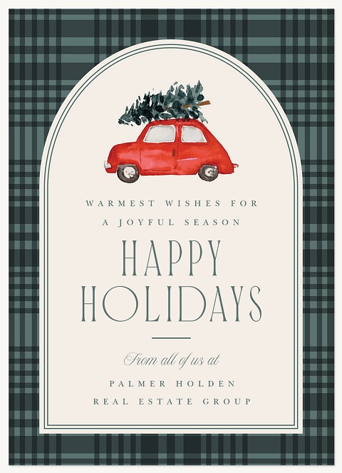 Cozy Plaid Business Holiday Cards