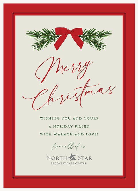 Holiday Bow Business Holiday Cards