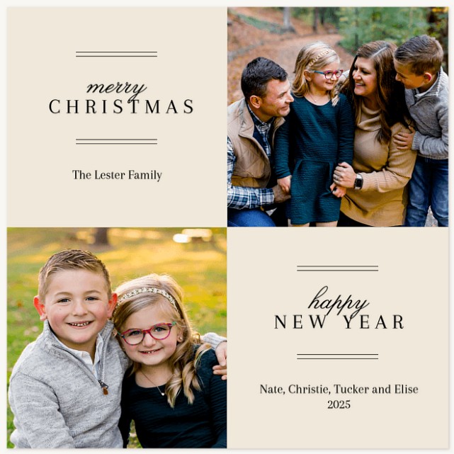 Simple Squares Personalized Holiday Cards