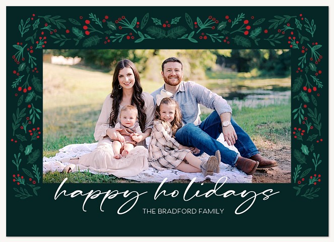 Botanical Berries Personalized Holiday Cards