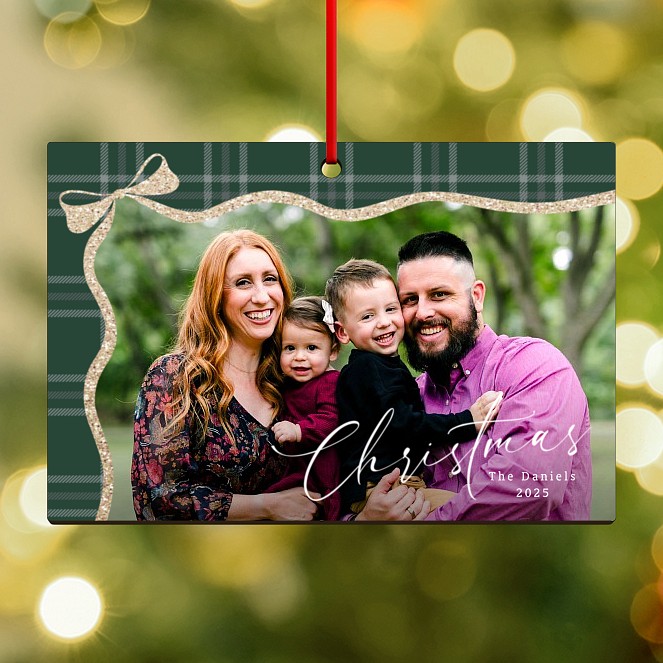 Plaid Charm Personalized Ornaments