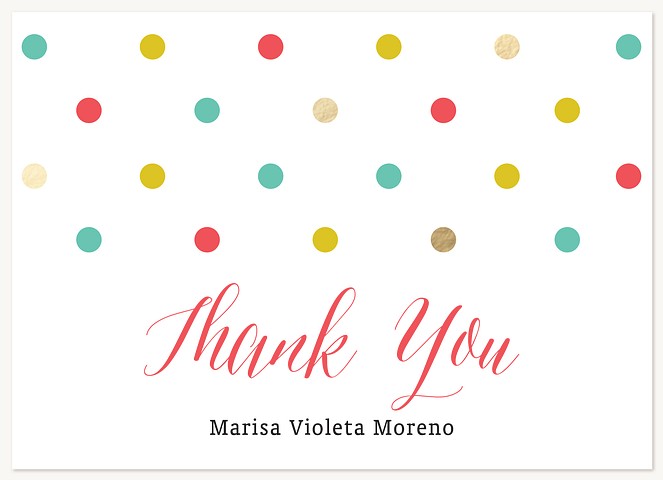 Sweet Dots Quinceañera Thank You Cards