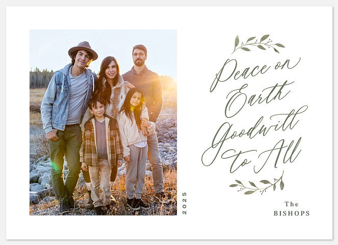 Peace and Goodwill Holiday Photo Cards