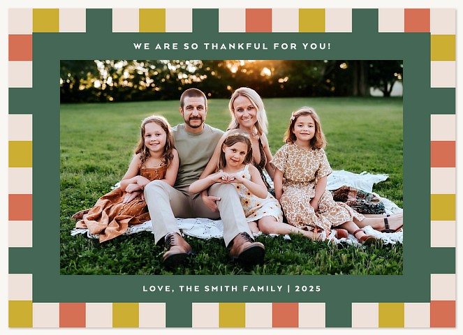 Festive Checker Thanksgiving Cards