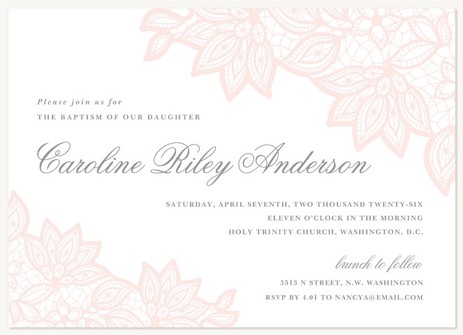 Lacey Corners  Baptisms & Christening Invitations