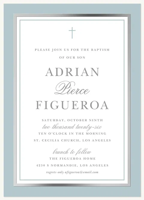 Genteel Frame Baptisms & Christening Invitations