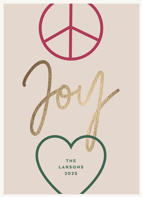 Peace Joy Love Personalized Holiday Cards