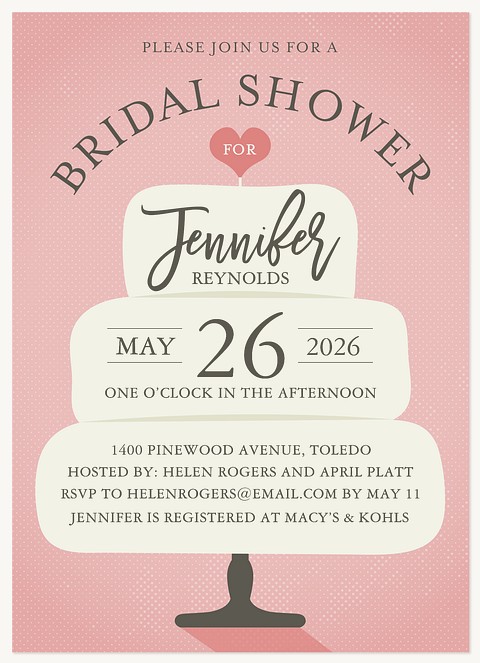 Bridal Cake Bridal Shower Invitations