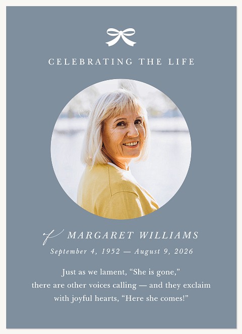 Petite Bow Memorial & Sympathy Cards