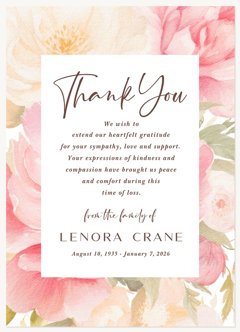 Blooming Gratitude Memorial & Sympathy Cards