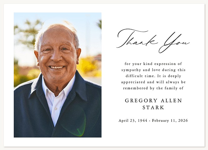 Gentle Tribute Thank You Memorial & Sympathy Cards