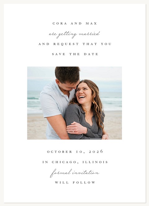 Minimalist Message Save the Date Cards