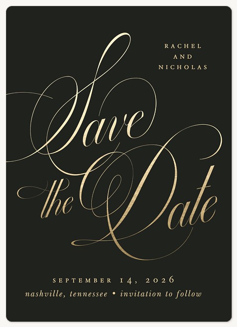 Elegant Swashes Save the Date Magnets